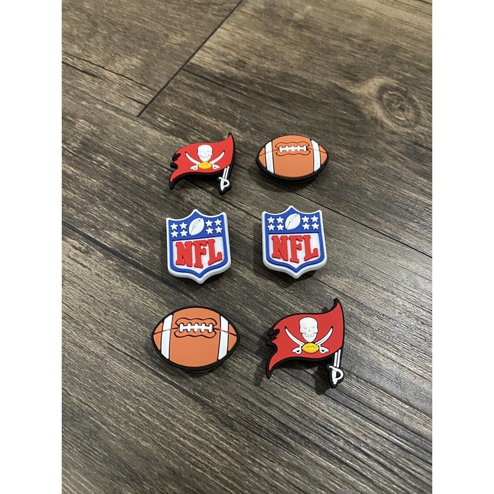 Tampa Bay Buccaneers Football Team Charm For Crocs Shoe Charms - 6 Pieces